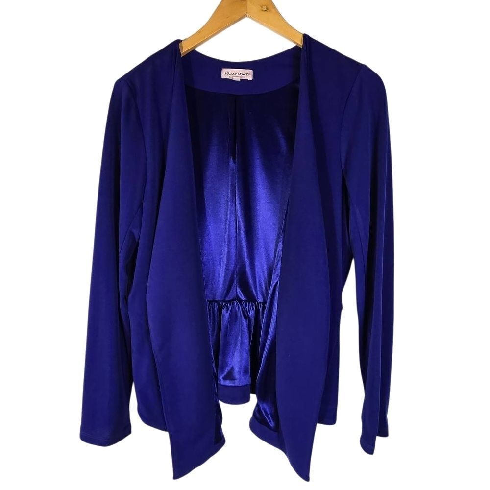 Sequin Hearts Cobalt Blue Women's Blazer Jacket